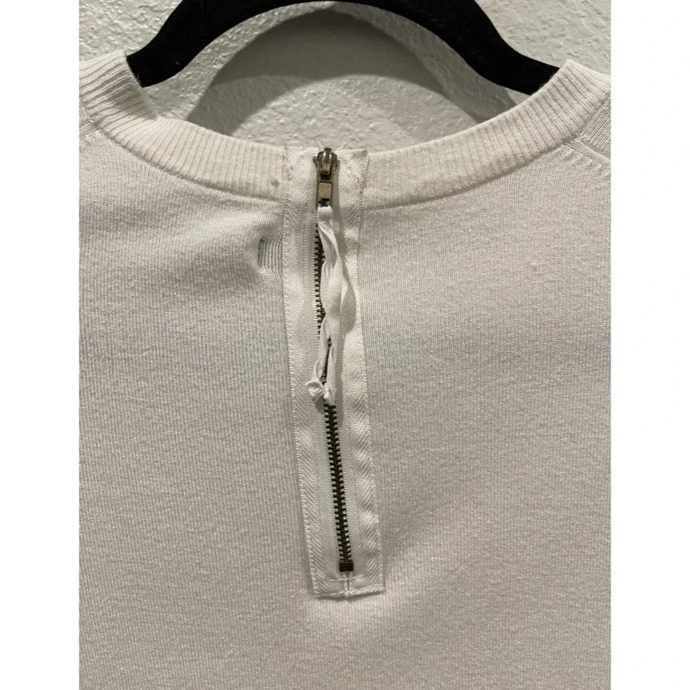 ZARA Antique White Long Sleeve Knit Sweatshirt - Picture 5 of 6